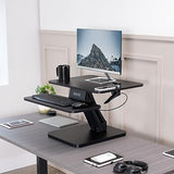 VIVO Black Height Adjustable 25 inch Standing Desk Converter, Compact Sit Stand Tabletop Monitor Riser Workstation, DESK-V001G VIVO
