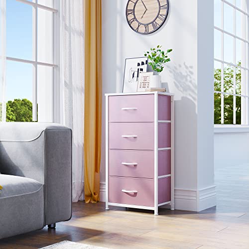 YITAHOME Dresser with 4 Drawers - Storage Tower Unit, Fabric Dresser for Bedroom, Living Room, Closets - Sturdy Steel Frame, Wooden Top & Easy Pull YITAHOME
