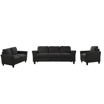 P PURLOVE 3 Piece Sectional Sofa Set for Living Room,Modern Polyester-Blend Sectional Couch Set with Sofa, Loveseat and Armchair,Living Room Furniture Sets for Living Room