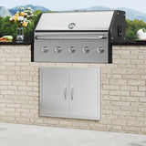 VEVOR Outdoor Kitchen Door, 31W x 24H Inch Double Wall BBQ Access Door, Stainless Steel Flush Mount Door, Double Vertical Door with Handles and Hooks, for BBQ Island, Grilling Station, Outside Cabinet VEVOR