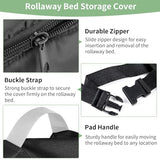 Roasivi Rollaway Bed Cover Heavy Duty Waterproof Universal Folding Bed Storage Cover with Zipper Dustproof Protector 39" L x 15" W x 44.8" H Black Roasivi