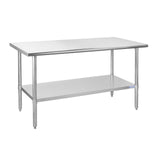 HALLY Stainless Steel Table for Prep & Work 30 x 60 Inches, NSF Commercial Heavy Duty Table with Undershelf and Galvanized Legs for Restaurant, Home and Hotel HALLY SINKS & TABLES H
