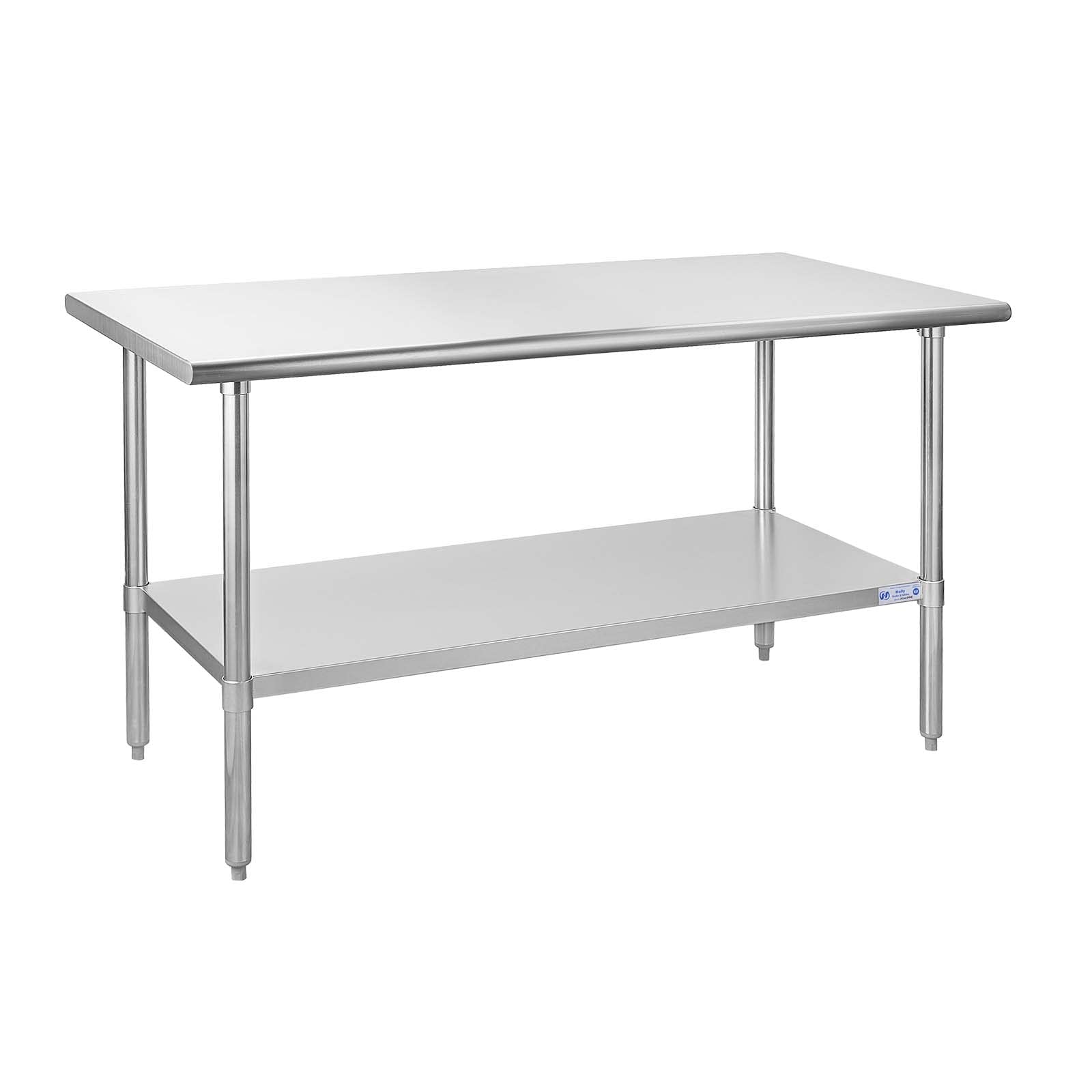 HALLY Stainless Steel Table for Prep & Work 30 x 60 Inches, NSF Commercial Heavy Duty Table with Undershelf and Galvanized Legs for Restaurant, Home and Hotel - WoodArtSupply