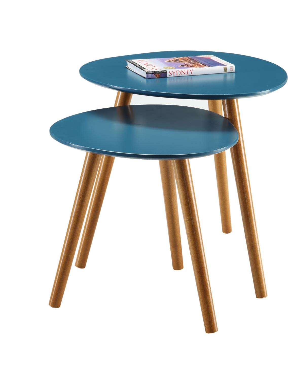 Convenience Concepts Oslo Nesting End Tables, Blue / Natural Convenience Concepts