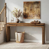Tribesigns 63-Inch Solid Wood Console Table for Entryway, Farmhouse Narrow Long Sofa Table Behind Couch for Hallway, Living Room, Foyer, Entrance, Modern Simple Design, Brown Tribesigns