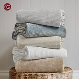EVERGRACE Velvet Quilt Set King Size, Luxurious Soft Quilted Bedding Sets, Lightweight Velvet Comforter for All Season, Striped Channel Bedspread Coverlet with 2 Shams, Bright White EVERGRACE