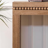 FGXJY Console Table for Living Room, Long Sofa Table Behind Couch with Real Wood Beads Decoration, Retro Entryway Table for Hallway Foyer (64 Inch, Antique Natural) FGXJY