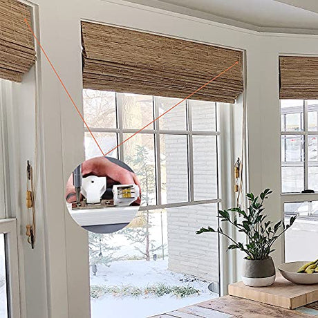 4pcs Swivel Cord Lock & Idler Pulley Set for Roman Blinds and Bamboo Shades Cutelec
