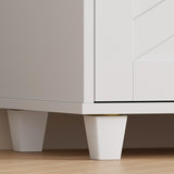 SYESWAY Buffet Cabinet with Storage, 55”Large Coffee Bar Cabinet with 2 Drawers and 4 Barn Doors, Adjustable Shelf, Modern Farmhouse Sideboard Buffet for Kitchen, Living Room, White SYESWAY