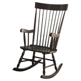 Acme Arlo Wooden Rocking Chair with Spindle Back and Recessed Armrest in Black Acme