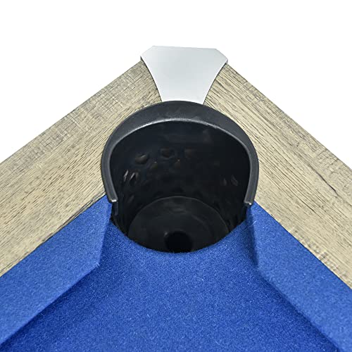 Hathaway Newport 7-ft Pool Table Combo Set with Benches - Rustic Grey with Blue Felt Hathaway