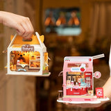 Wowood DIY Mini House Building Miniature Kit Milkbox, Miniature Lifestyle Bookshelf Decoration, Cute Craft Kits for Women or Girls 14+, Kawaii Gifts Hobbies for Crafters (Strawberry Milkbox) Wowood