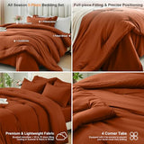 Easthome Twin Comforter Set 5 Piece - Soft Bed in a Bag Queen Size Comforter Sets, Cozy Luxury Bedding Sets with All Season Comforter, Flat Sheet, Fitted Sheet,Pillowcases & Shams, Orange Easthome