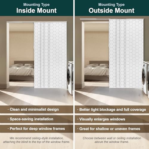 CHICOLOGY Sliding Door Blinds, Blinds for Sliding Glass Doors, Sliding Glass Door Blinds, Vertical Blinds for Patio Doors, Room Divider, Hexagon, W:46-86 x H: 0-96 inch CHICOLOGY
