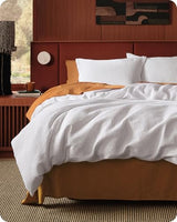 Bedsure Cotton Duvet Cover King - 100% Cotton Waffle Weave Bright White Duvet Cover King Size, GentleSoft™ and Breathable Bedding Set for All Season, 3 Pieces, 104"x90" Bedsure
