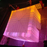 Vinfgoes Portable Large White Inflatable Party Tent Night Club Room House Marquee Air Cube Tent with Wall Washer Light for Wedding Party Events (26.2x26.2x16.4ft) Vinfgoes