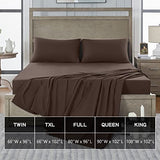 FreshCulture Queen Flat Sheet - Hotel Quality Queen Flat Sheet Only - Brushed Microfiber Top Sheet - Ultra Soft & Breathable - Wrinkle-Free - Easy Care - Single Flat Sheet (Queen, Brown) FreshCulture