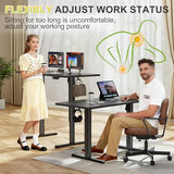 Furmax Electric Standing Desk, 45 x 24 Inches Sit Stand up Desk, Sit Stand Height Adjustable Home Office Desk with 4 Height Position Memory - with Splice Board (Black, 45) Furmax