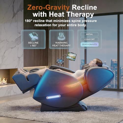 Massage Chair Full Body 2025 Upgraded Zero Gravity Recliner with Heat, 10 Fix Points, Airbag, Touch Screen, Footrest, Shiatsu Massage Chair Full Body for Parents Seniors Casaphoria