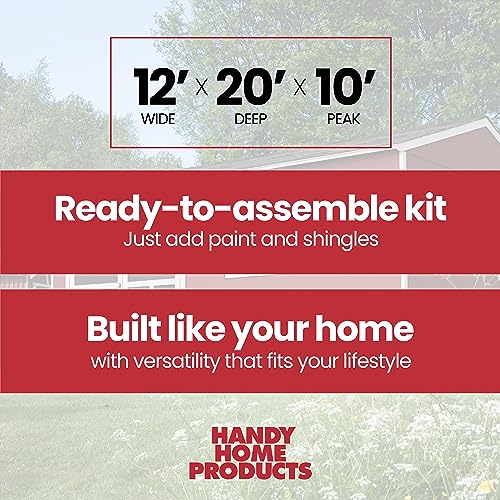 Handy Home Products Astoria 12x20 Do-It-Yourself Wooden Storage Shed Brown Handy Home Products