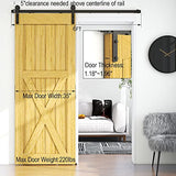 LQKUMJG 6FT Sliding Barn Door Hardware Kit for Single Wood Door, Smoothly and Quietly, Easy to Install Fit 35" Wide and 1.18"-1.96" Thickness Door Panel, includes Installation Instruction LQKUMJG