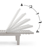 Nestl Patio Chairs - Grey Chaise Lounge Chair Outdoor, 5-Position Adjustable Sun Tanning Chair, Waterproof Pool Lounge Chairs Set of 2, Reclining Lawn Chair, Lightweight Outdoor Lounge Chairs Nestl