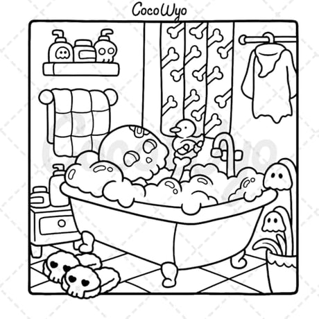Spooky Cutie: Coloring Book for Adults and Teens Featuring Adorable Creepy Creatures in Cozy Hygge Moments for Relaxation (Cozy Spaces Coloring) Coco Wyo LLC