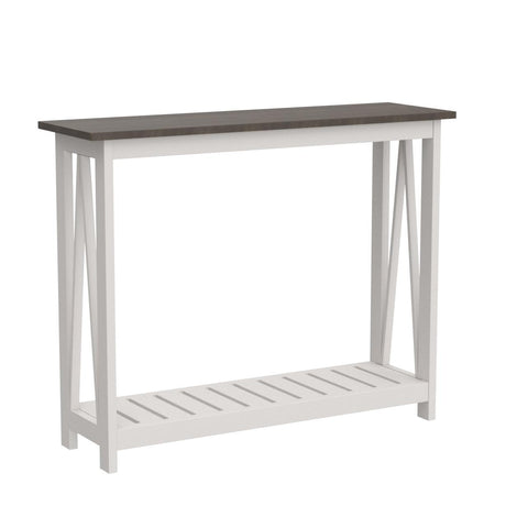 ChooChoo Farmhouse Console Table, Rustic Vintage Narrow Sofa Table for Entryway, Living Room, Hallway, 40 White ChooChoo