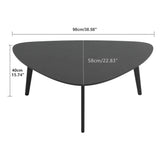 Oval Coffee Table Mid Century Modern Small Wood Coffee Tables Chic Triangle Design for Home Office Farmhouse Furniture Easy Assembly,Black Walnut 38.5" PHOENANCEE