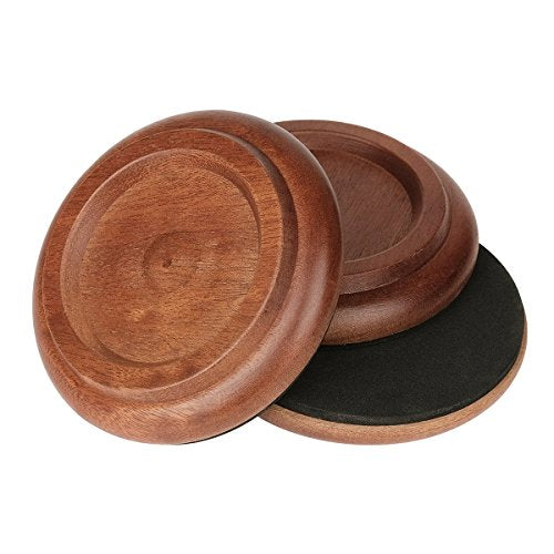 Eison Grand Piano Caster Cups, Solid Sapeliwood Piano Caster with Non-Slip & Anti-Noise Foam Floor Protectors for Hardwood Floor, Set of 3 - WoodArtSupply