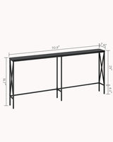 Masupu 70.9" Console Table, Modern Narrow Long Sofa Table Behind Couch, Skinny Entry Table, Industrial Sofa Table with Metal Frame for Hallway, Living Room, Classic Black… Masupu