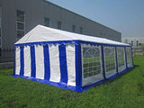 AMERICAN PHOENIX Party Tent 16x26 ft Heavy Duty Canopy Shelter Gazebo for Wedding Event Fair with Roof with Sidewalls and Windows White and Blue Event Tents AMERICAN PHOENIX