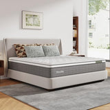 Novilla 12 Inch Full Size Mattress, Hybrid Mattress Full with Pocketed Coils & Gel Infused Memory Foam & Nylon Cooling Fabric for Motion Isolation & Pain Relief Comfort CertiPUR-US Certified Novilla