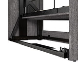 Bestar Pur Queen Murphy Bed and 2 Shelving Units with Drawers, 115-inch Space-Saving Sleeping Arrangement in Bark Grey Bestar