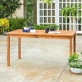 Walker Edison 4 Person Outdoor Wood Chevron Patio Furniture Dining Set Table Chairs All Weather Backyard Conversation Garden Poolside Balcony, 5 Piece, Brown Walker Edison