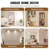 DouSeiAi Natural Wood and Bamboo Beaded Curtain Room Divider, 32 Strands Hanging Doorway Decor for Bedroom, Porch, Living Room, 35 x 69 Inches DouSeiAi
