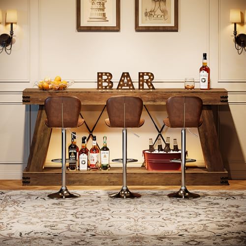 Tribesigns 70.9" Farmhouse Console Table, Long Sofa Table Behind Couch with Storage, Narrow Wooden Console Station, Industrial Rustic Entryway Furniture for Hallway, Entry, Living Room, Brown Tribesigns