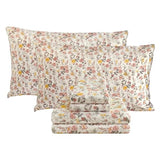 Viviland Floral King Sheet Set - 4 Piece Vintage Pink & Yellow Flower Patterned Bed Sheets - Soft, Breathable Microfiber Sheets with Deep Pocket, Non-Slip Fitted Sheets & Pillowcases Viviland