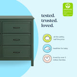 DaVinci Charlie 6-Drawer Baby Dresser - Wooden Double Chest of Drawers for Kids, Boys and Girls - Multi-Purpose Storage for Bedroom, Nursery, Living Room & Hallway, Easy to Assemble - Forest Green DaVinci