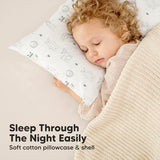 KeaBabies Toddler Pillow with Pillowcase, Jumbo 14X20 - Soft Organic Cotton Toddler Pillows for Sleeping - Machine Washable - Perfect for Travel, Toddler Bed Set (KeaFriends) KeaBabies