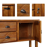 HZSSDTKJ 48'' Solid Wood Console Table Sideboard with 2 Drawers and Cabinets and Bottom Shelf, Retro Style Storage Dining Buffet Server Cabinet, for HZSSDTKJ