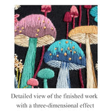 Myfelicity Embroidery Kit with Mushroom Patterns, 3 Hoops, Fabric, Threads, Needles, Instructions (Colorful)