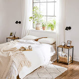 VASAGLE Side Tables Set of 2, Small End Table, Nightstand for Living Room, Bedroom, Office, Bathroom, Rustic Brown and Black ULET272B01 VASAGLE