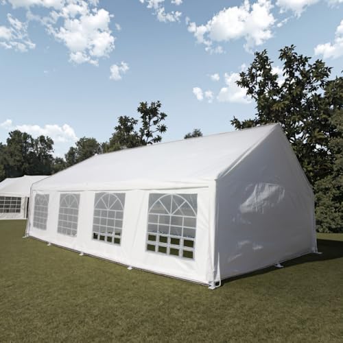 Yozma 20x30ft Heavy Duty White Party Tents for Weddings, Events, Carports & Gazebos-Weather -, Durable Canopy with Stakes & Ropes Included