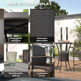 Outsunny 3 Pieces Rattan Wicker Bar Set with Ice Buckets, Patio Furniture with 1 Bar Table and 2 Bar Stools for Poolside, Backyard, Porches, Dark Brown Outsunny