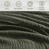 Geniospin California King Comforter Set - 7 Pieces Comforter King Size, Soft Solid Bedding Set for All Season, Textured Bed in a Bag with Sheets, Pillowcases & Shams (Dark Green,104''x96'') Geniospin