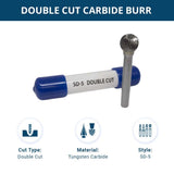 Benchmark Abrasives Ball Shape Premium Double Cut Tungsten Carbide Burr for Metal Wood Welding Deburring Sculpting High-Speed Die Grinders enclosed in Plastic Capsule 1/4" Shank (SD-5) Benchmark Abrasives