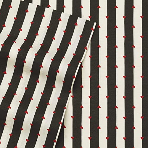 Betsey Johnson - Queen Bed Sheets, Soft & Lightweight Bedding, Fade & Wrinkle Resistant (Wonderland Stripe, Queen) Betsey Johnson