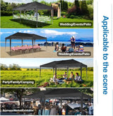 COBIZI 10x20 Pop Up Canopy Tent with 6 Sidewalls Party Tents for Parties Weddings Backyard Waterproof Commercial Instant Outdoor Events Tent with Stakes, Ropes（10 x 20 ft Gray COBIZI