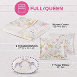 Intelligent Design Kids Cotton Queen Duvet Cover Set, Jungle Animals Fun Safari Adventures, Cotton Comforter Cover, All Sasons Bedding Reversible Duvet, Sham & Pillow, Lulu, Full/Queen Purple 4 Piece Intelligent Design